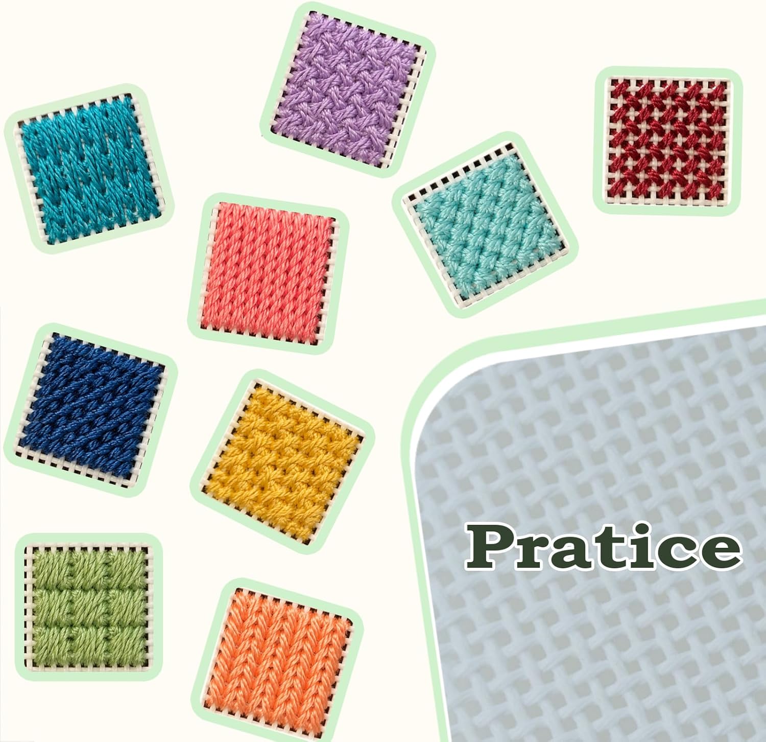 18 Mesh 21" x 17" Needlepoint Canvas, Cotton Blank Fabric Sheets for Needlepoint, for DIY