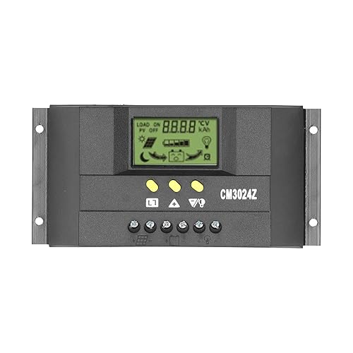 Controlador solar, controlador de carga solar PWM con sonda de temperatura, pantalla LCD de 12 V, 24 V, regulador inteligente, controladores de