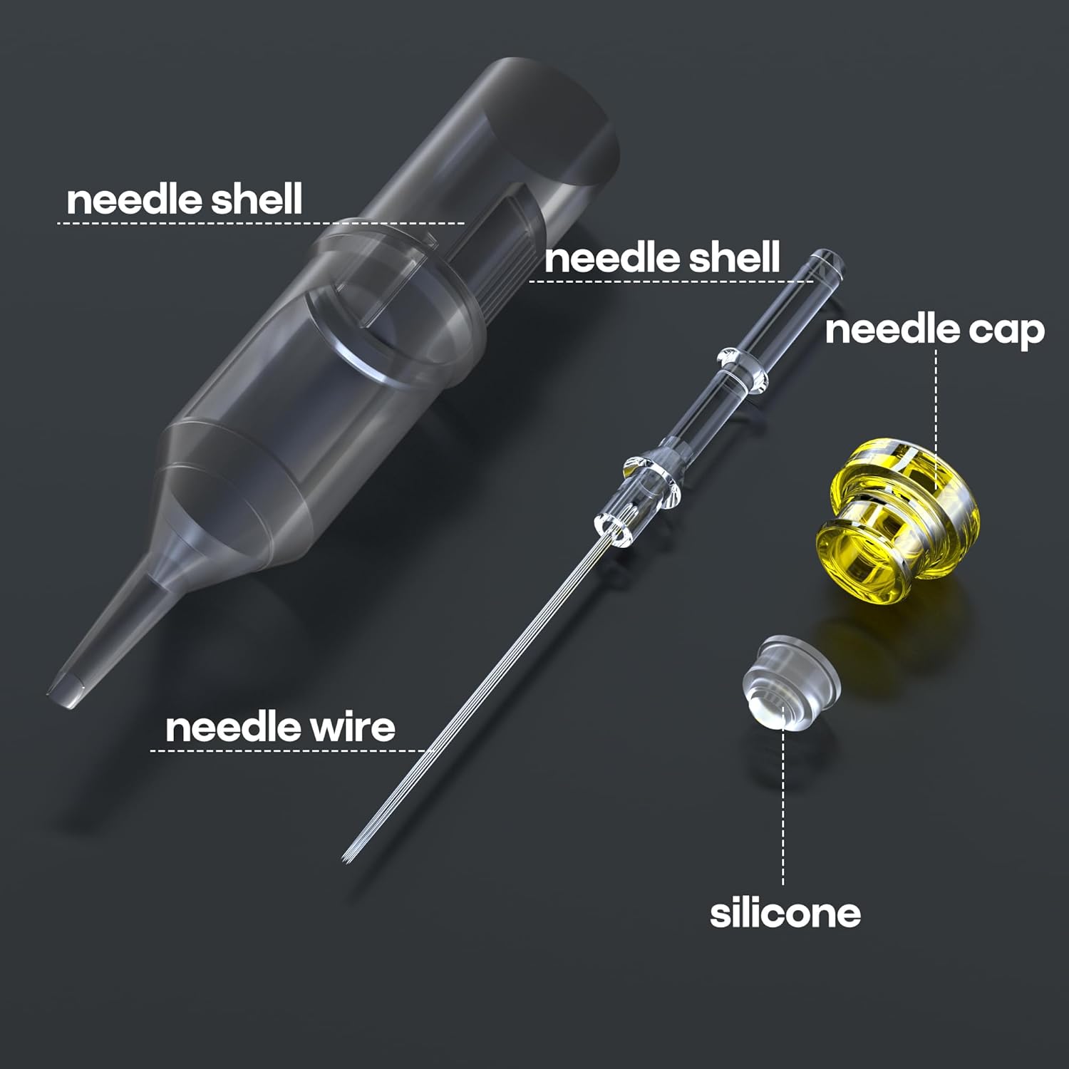 Poseidon Tattoo Cartridge Needles 50Pcs Assorted Mixed Size Round Liner Shader Magnum Curved/Round Mag 5rl 7rl 9rl 5rs 7rs 9rs 15m1 21m1 15cm 21cm Disposable Membrane Tattoo Needles - Image 3