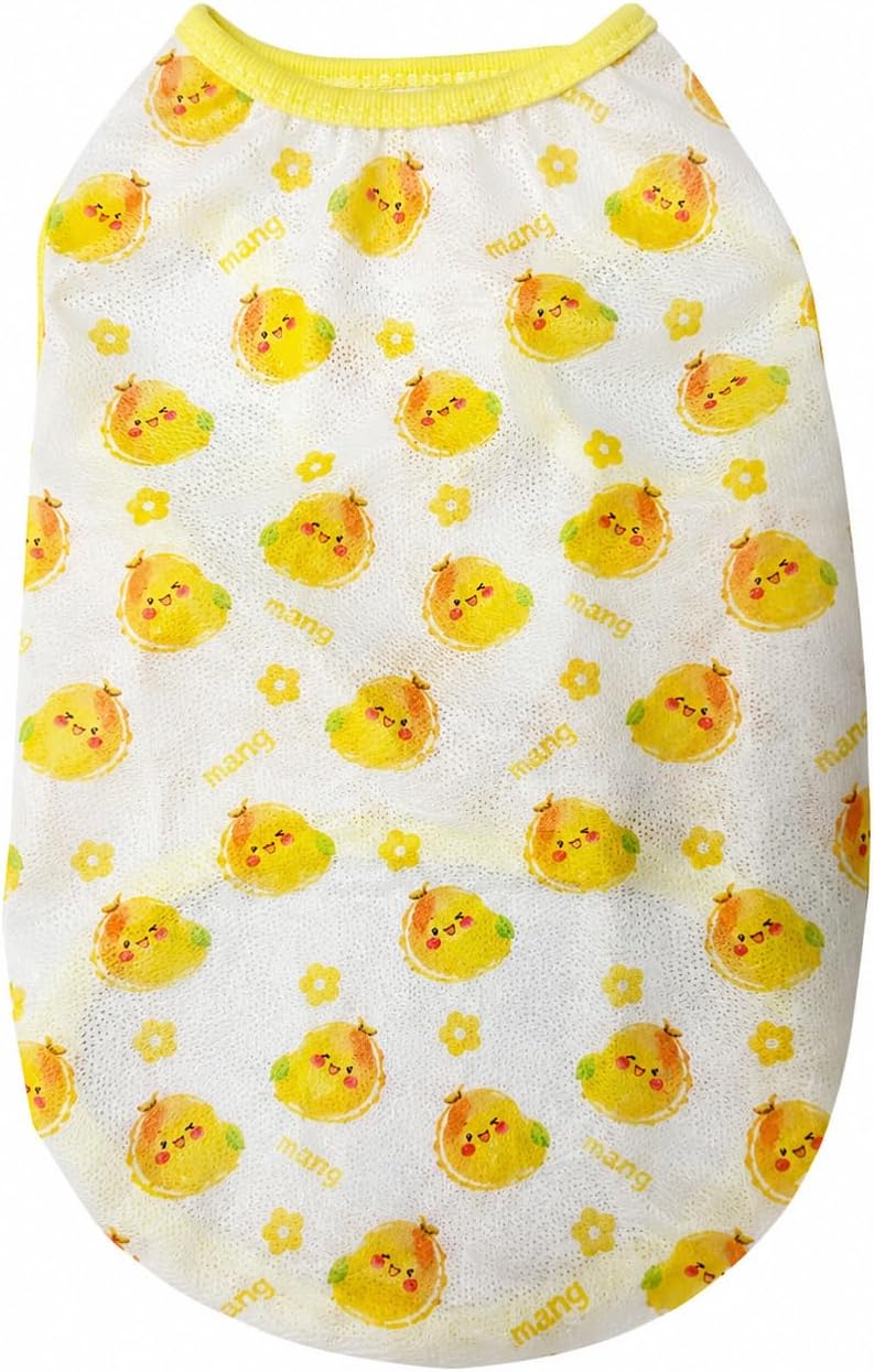 Cooling Fruit Print Pet Vest, Breathable Sleeveless Polyester Shirt, Lightweight Anti-Static Apparel, S-9XL for Cats and Dogs, Summer Indoor and Outdoor Wear
