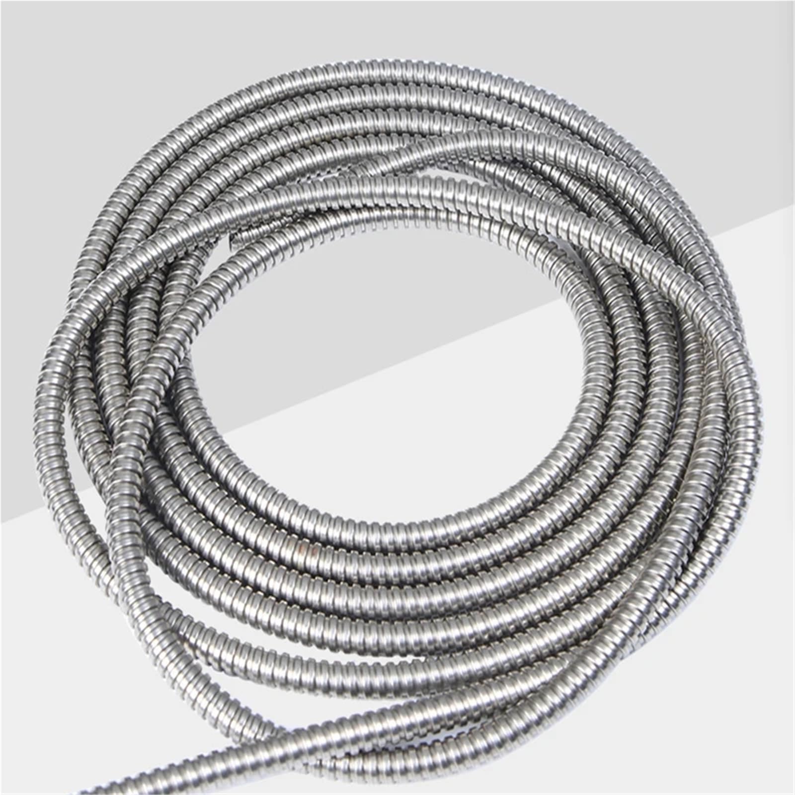 Manguera de Ducha de Acero Inoxidable Tubo flexible de acero inoxidable 1 metro diámetro interior (6-51 mm) con rosca metálica y funda protectora for cables(Inner Diameter 51MM)