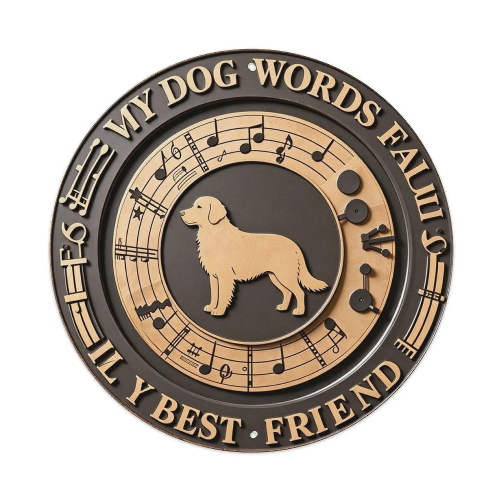 MY DOG IS MY BEST FRIEND Metal Tin Sign Plaque