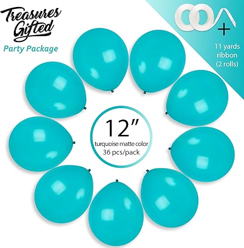 Miniatura 6 de Treasures Gifted 36 Light Green Balloons and 36 Teal Balloons