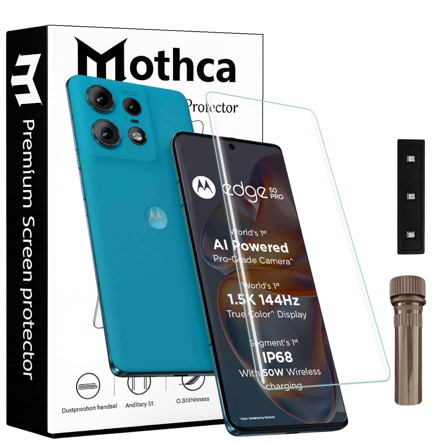 Mothca Premium Curved UV Tempered Glass Screen Protector for Moto Edge 50 Pro | HD Clear | Full Screen Coverage (Pack of 1)-picture-29
