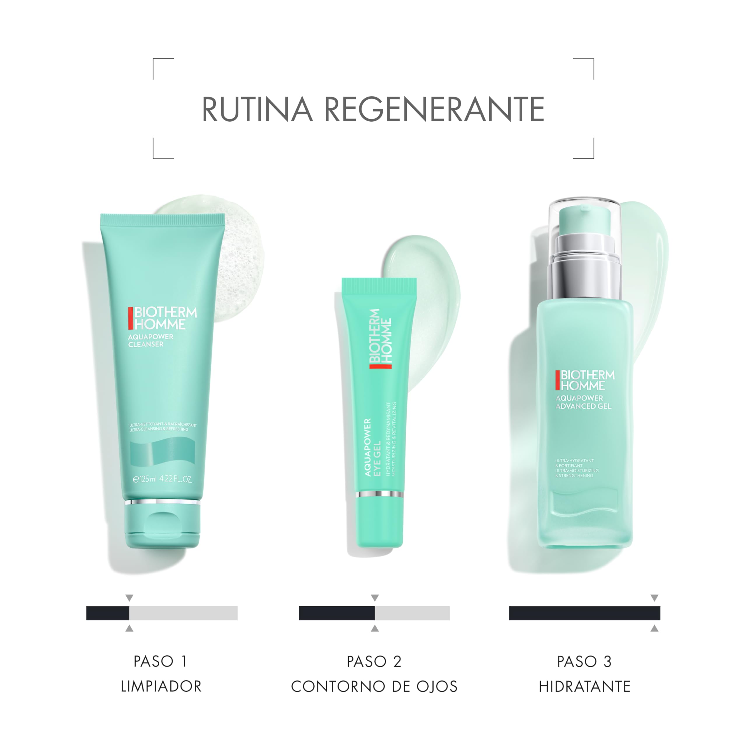 Biotherm Homme, Aquapower Advanced Gel, Gel Facial Hidratante para Hombre, Pieles Normales a Mixtas, Textura No Pegajosa de Absorción Rápida, 75 ml