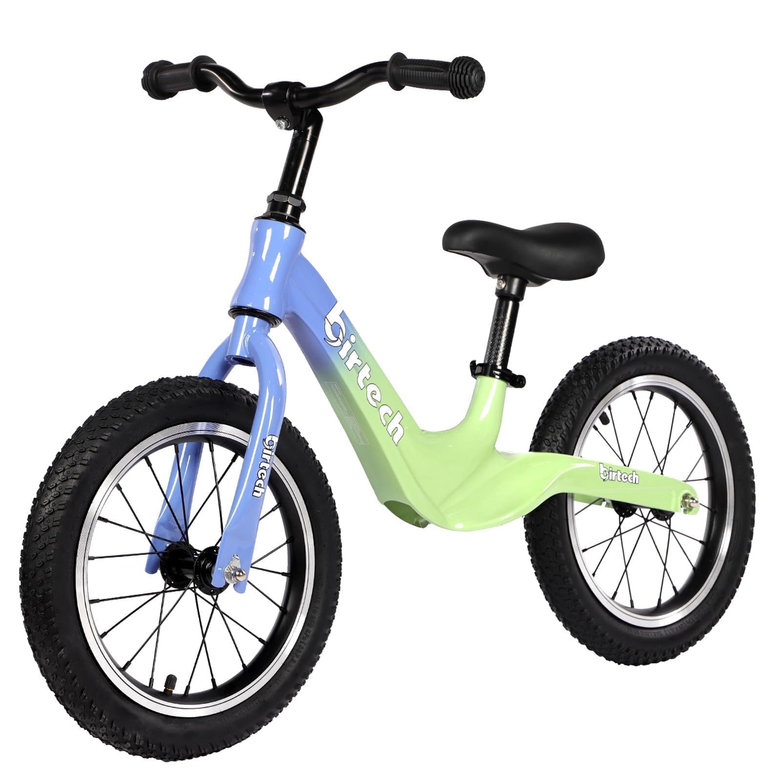 H.yeed 14 Inch Kids Balance Bike with Air Tires and Magnesium Alloy Frame, Lightweight No Pedal Training Bicycle for 3 4 5 6 Years Old Boys Girls (Blue&Green) โ image 1