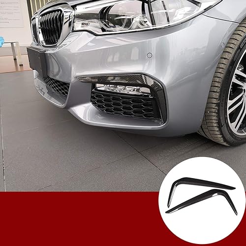 Fibra de carbono estilo ABS niebla delantera decoración tiras ajuste para BMW 5 serie G30 530liM 2017 2018 2019 accesorios