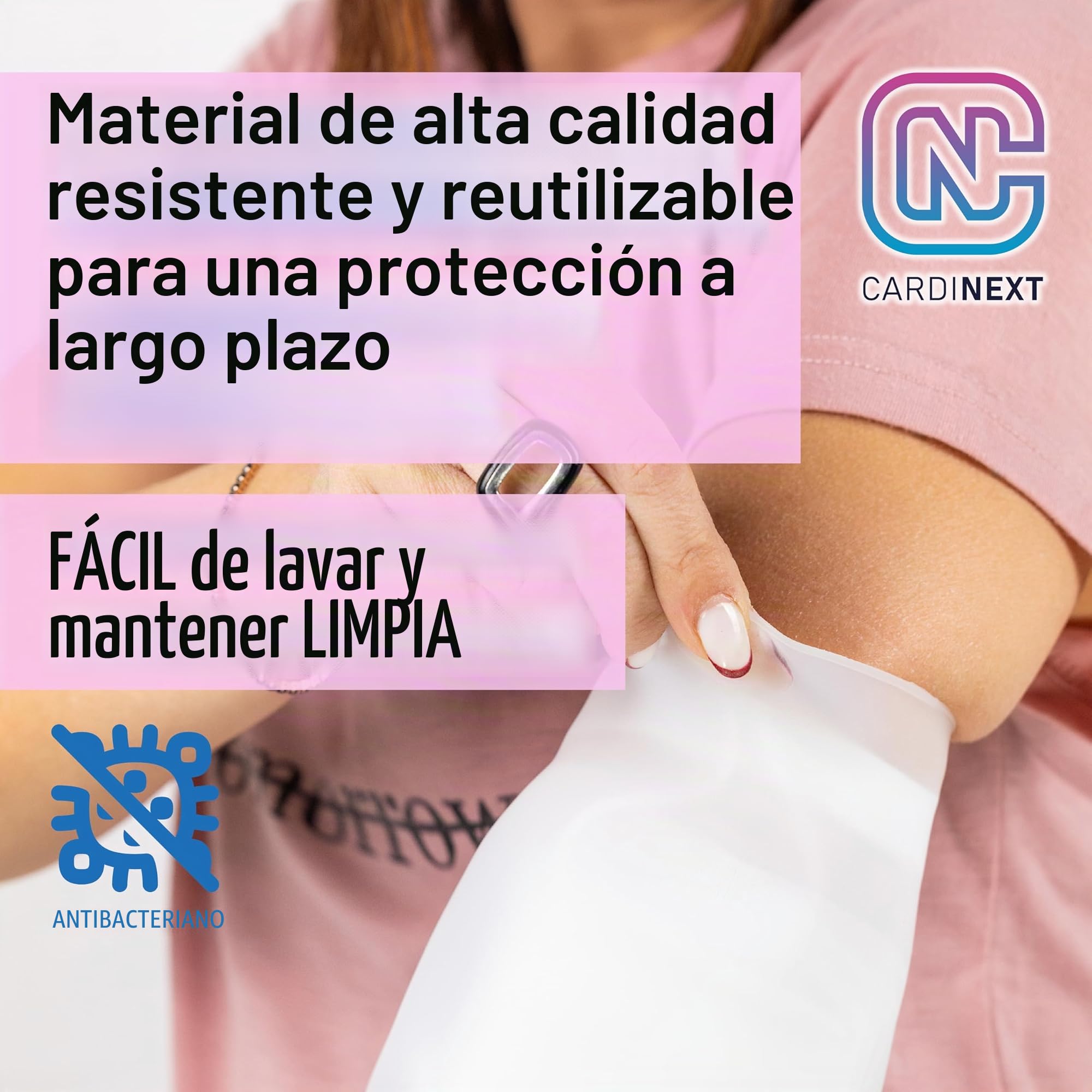 Copri PICC Brazo Mujer y Hombre – Protección Impermeable de Silicona Médica para Ducha, Yeso y Heridas (Blanco)