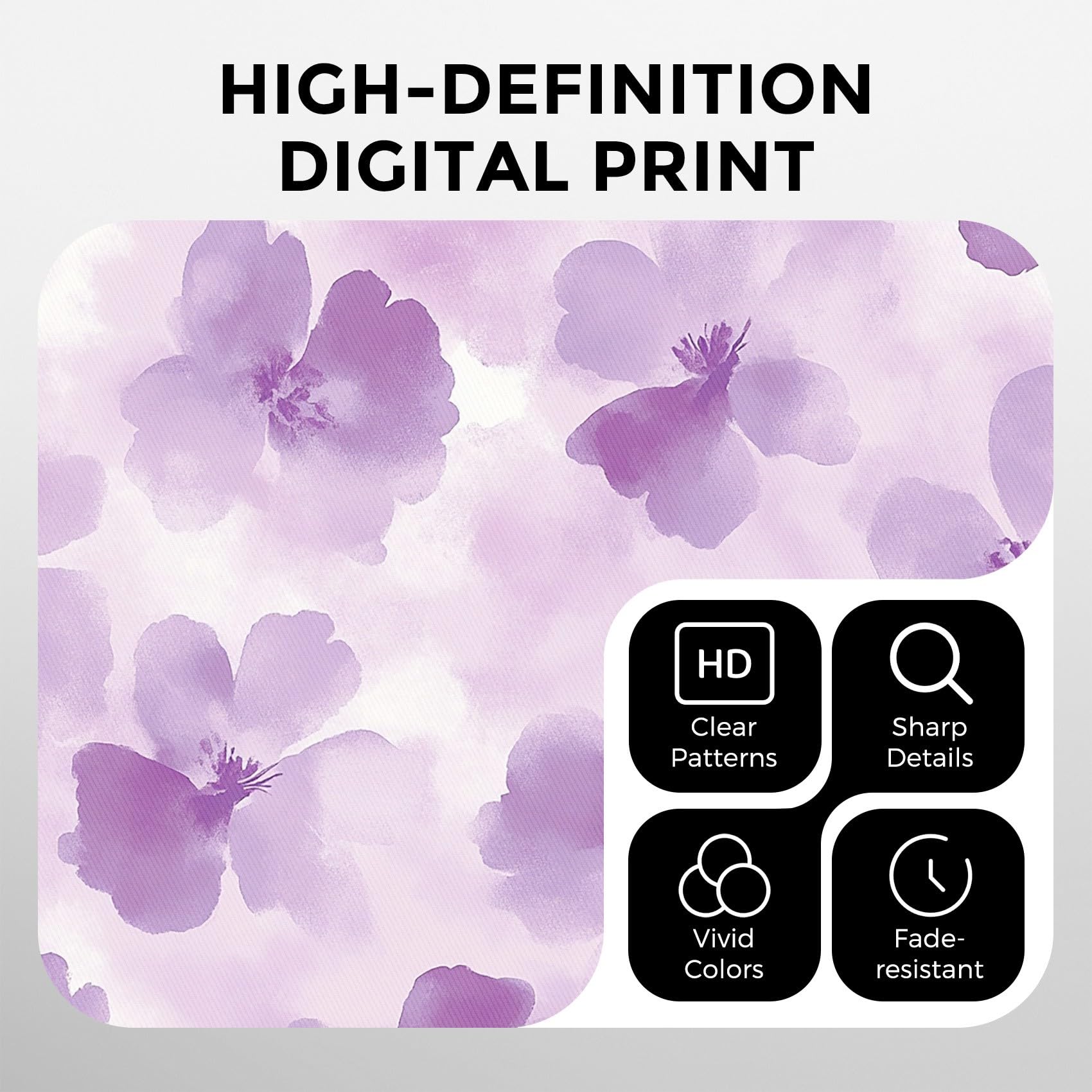 Generisch Lila Blumen Vorhang Blickdicht, 95% Blickdichte Vorhänge Aquarell Blumen, Verdunkelungsvorhang 260x140 2er Set, Schlafzimmer Wohnzimmer Gardinen mit Ösen Q-D37