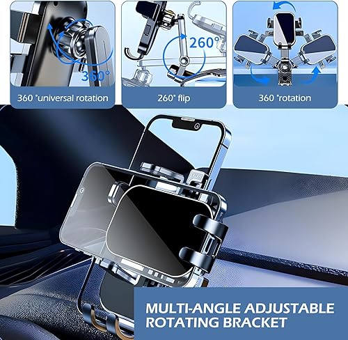 Miniatura 3 de Soporte de teléfono para salpicadero, ajuste multiángulo, sin ruido, soporte de navegación antivibraciones, soporte de clip de resorte portátil con