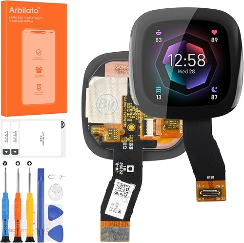 Pantalla para Fitbit Sense 2 SmartWatch Reemplazo de pantalla para Sense 2 Pantalla LCD Pantalla táctil Digitalizador Asamblea Piezas de reparación
