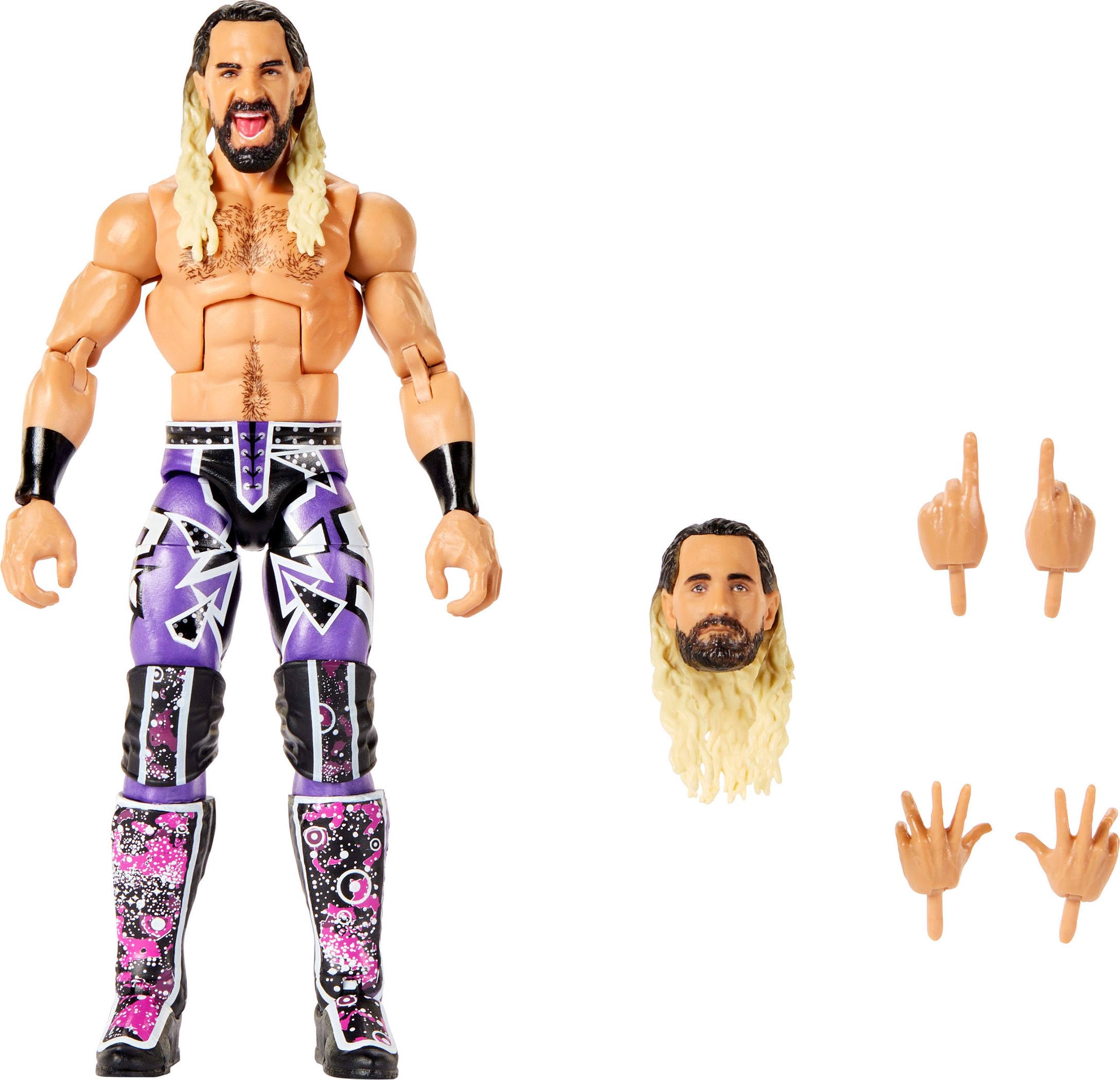 Mattel WWE Elite Collection Top Picks Action Figures & Accessories Set, 6-inch Collectible with Swappable Hands & Ring Gear, JHV16