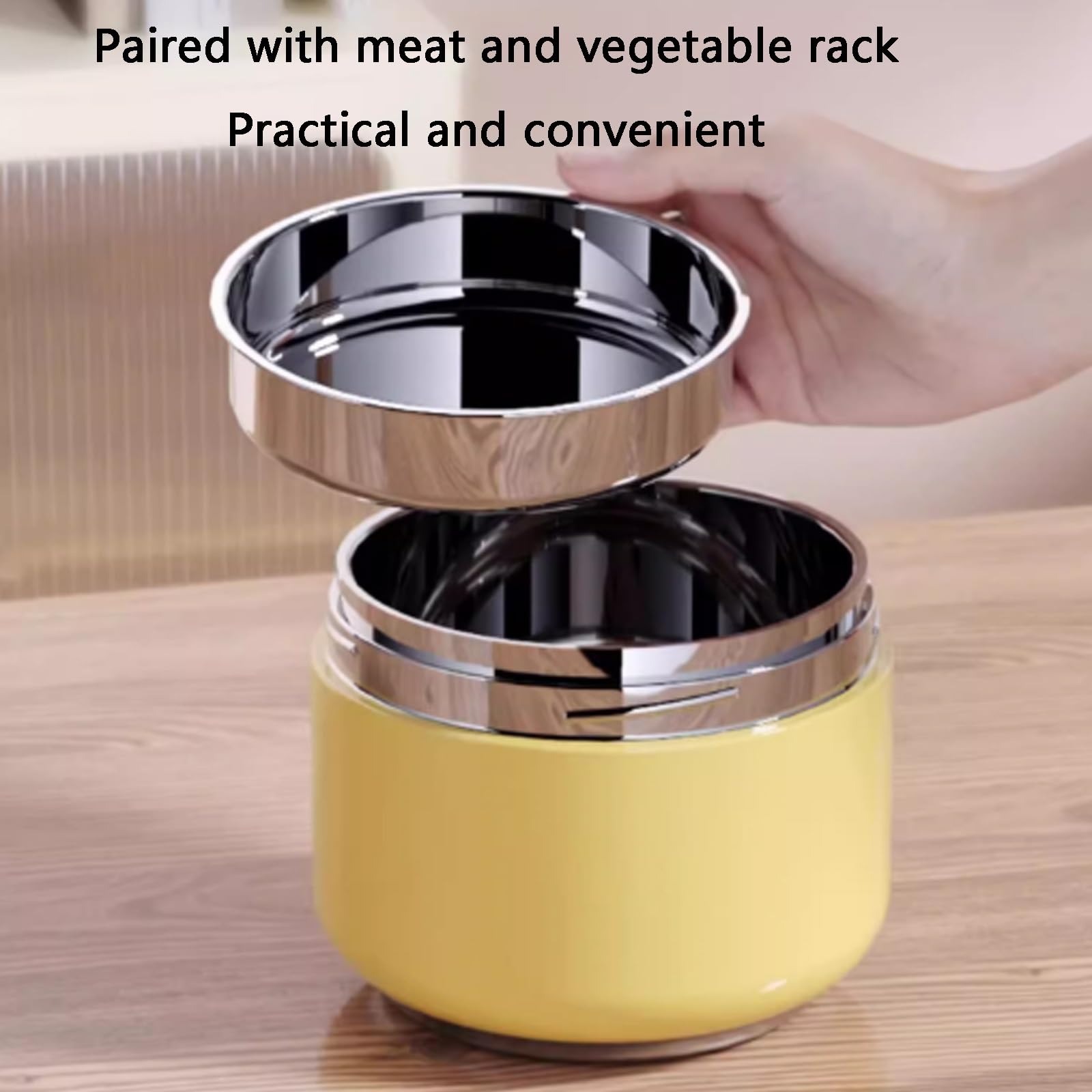 Lonchera, Caja Almuerzo Infantil, Fiambreras, Fiambrera Térmica De Acero Inoxidable, Recipiente para Alimentos con Aislamiento Al Vacío, Juego De Utensilios Incorporado (amarillo, 1000 Ml)(Green,Mediu