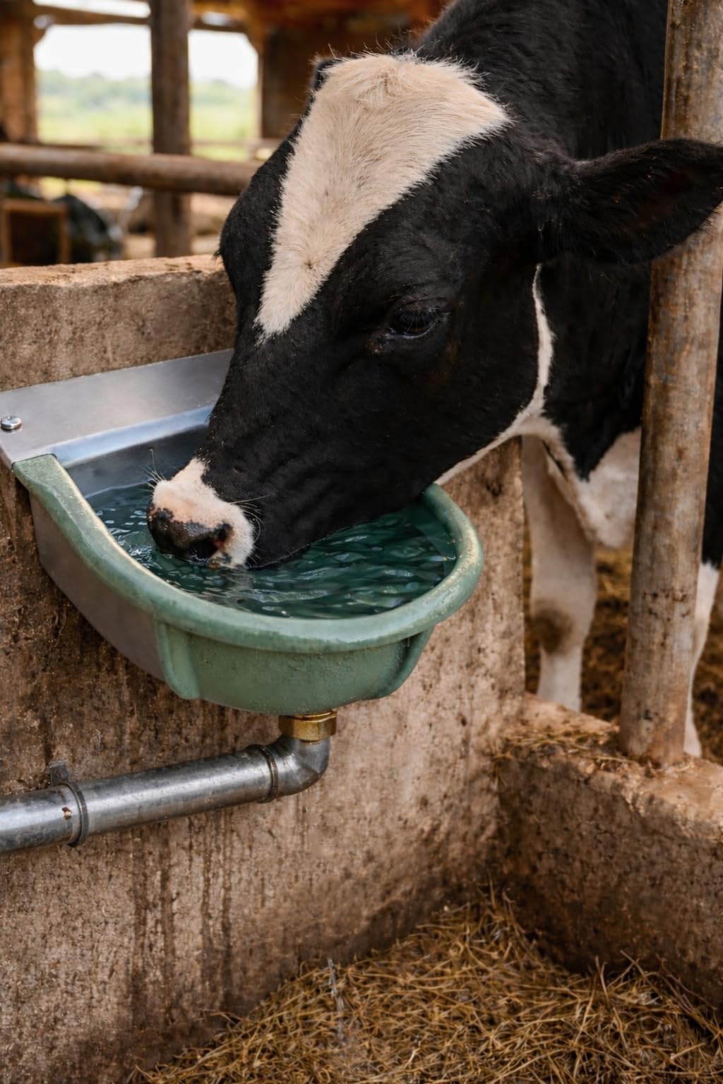 Abbeveratoio Automatico in Ghisa Smaltata, 4,5 L, con Valvola a Galleggiante, per Bovini, Equini e Ovini (FISSAGGIO A PARETE)