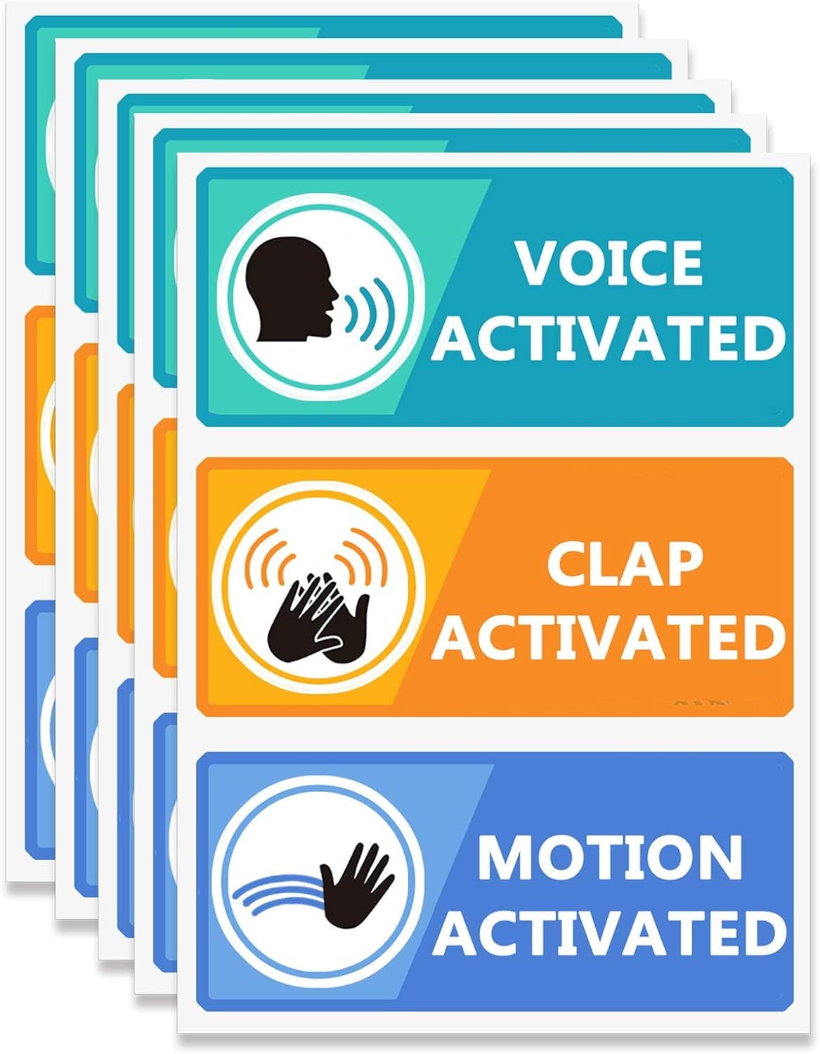 Voice Clap Motion Activated Stickers,Prank Stickers Funny Joke Labels,2x4 Inch Sticker,120 Pcs Per Pack