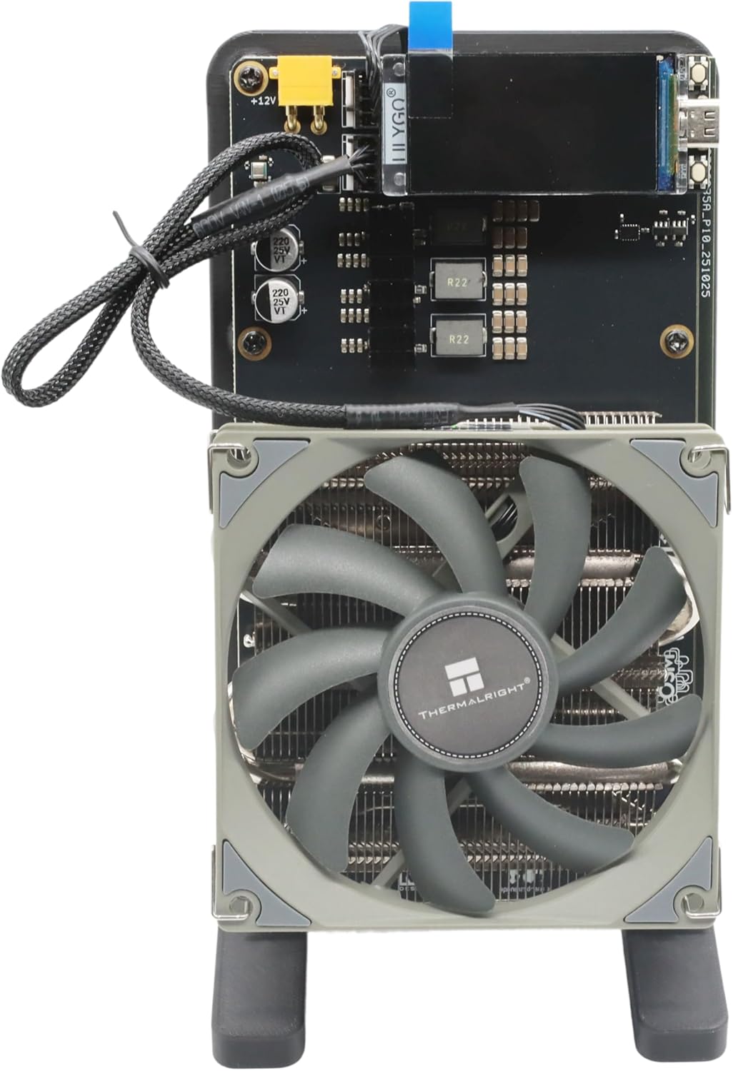 New Upgraded Bitaxe Miner NerdQaxe++ Rev 6.1 6T 100W BTC Miner 2.4G WiFi 16.5 J/TH Crypto Machine, Quiet Open-Source Mining Machine, Dual Fan Design, High Efficiency for BTC Mining (Black)