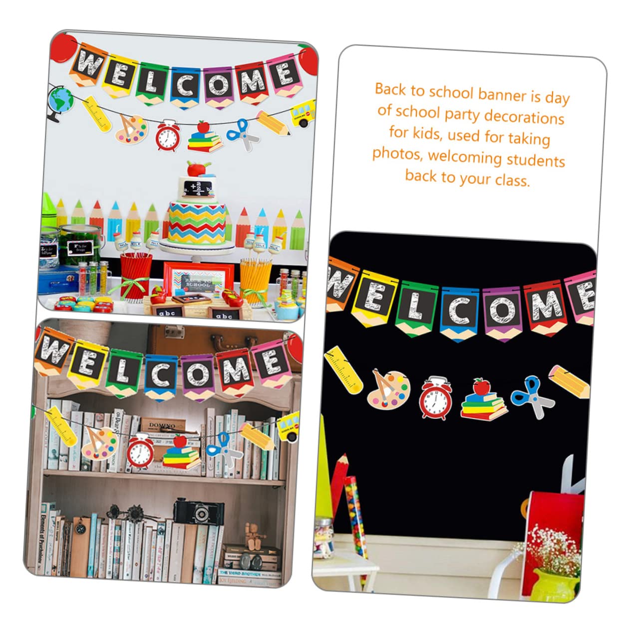 PRETYZOOM 20 Pz tirare la bandiera del fiore bandiera striscione di bentornato scuola home decor decorazione casa decorazioni di bentornato striscione di benvenuto in classe Carta