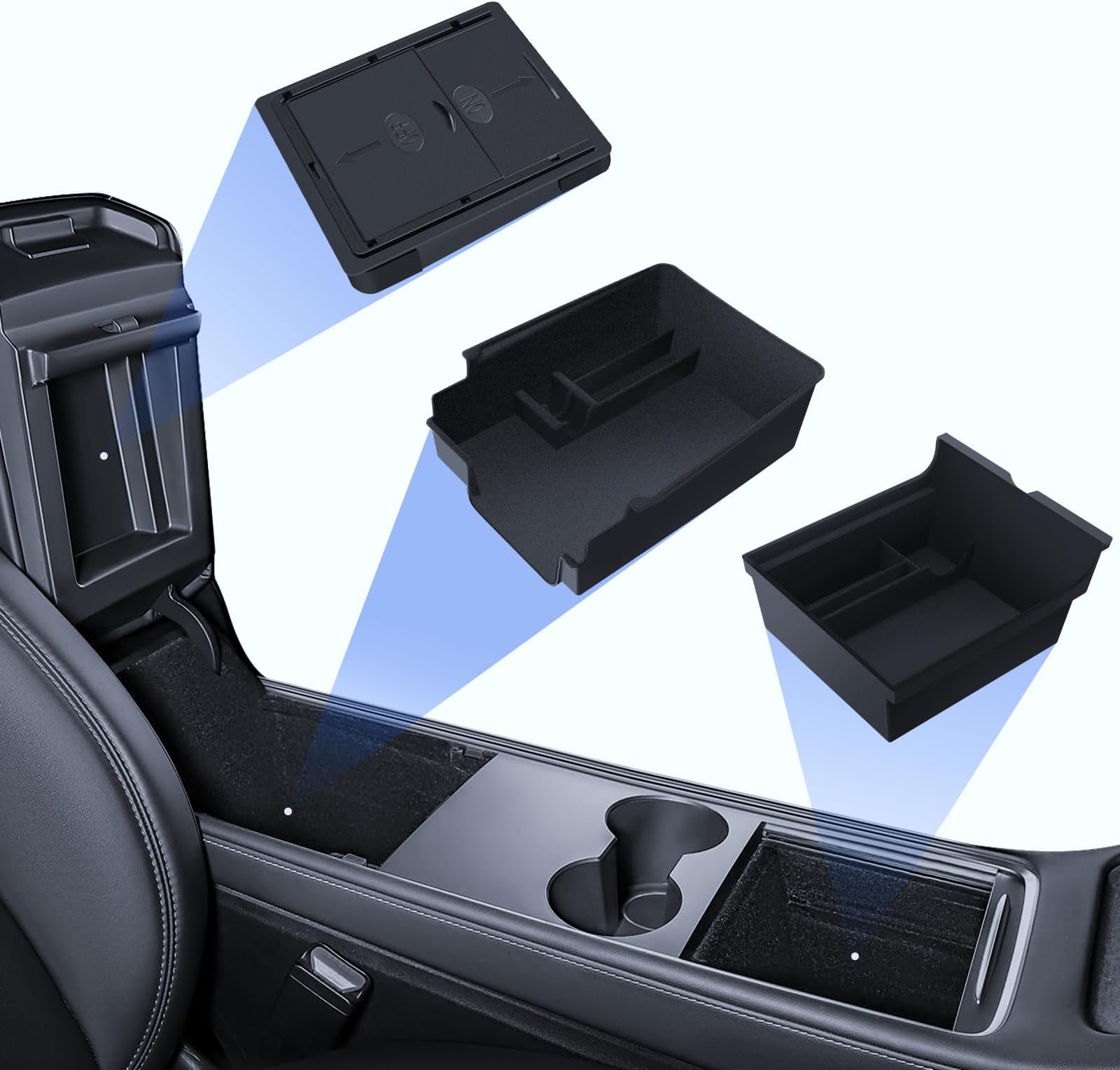 LANTU Mittelarmlehne Abdeckung für Tesla Model Y 2025 und Model 3 2024
