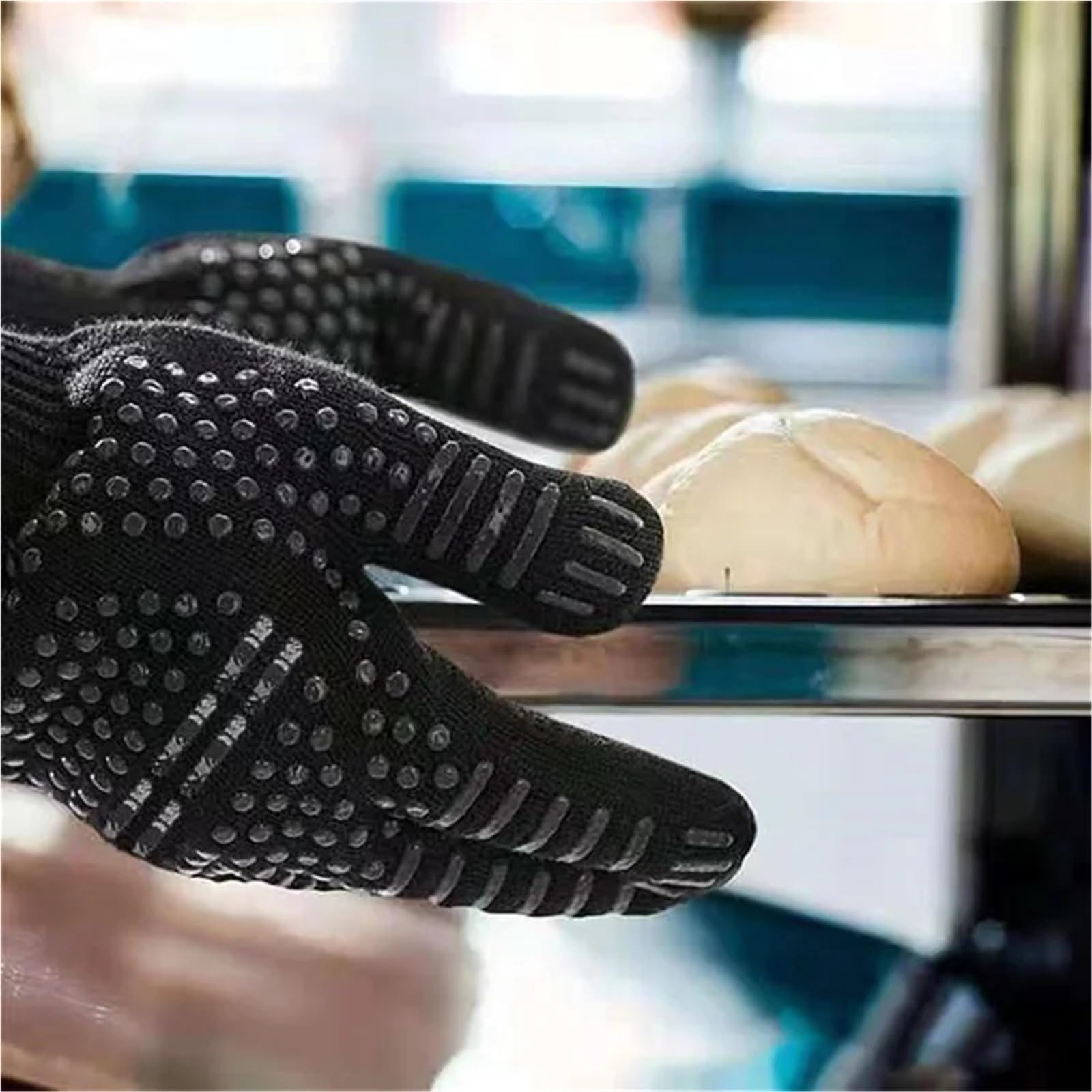 Guantes Para Barbacoa Guantes bicapa resistentes a altas temperaturas, guantes for asar, manoplas antideslizantes de silicona for horno, resistencia al desgaste, barbacoa, cocinar y hornear Para Asar,