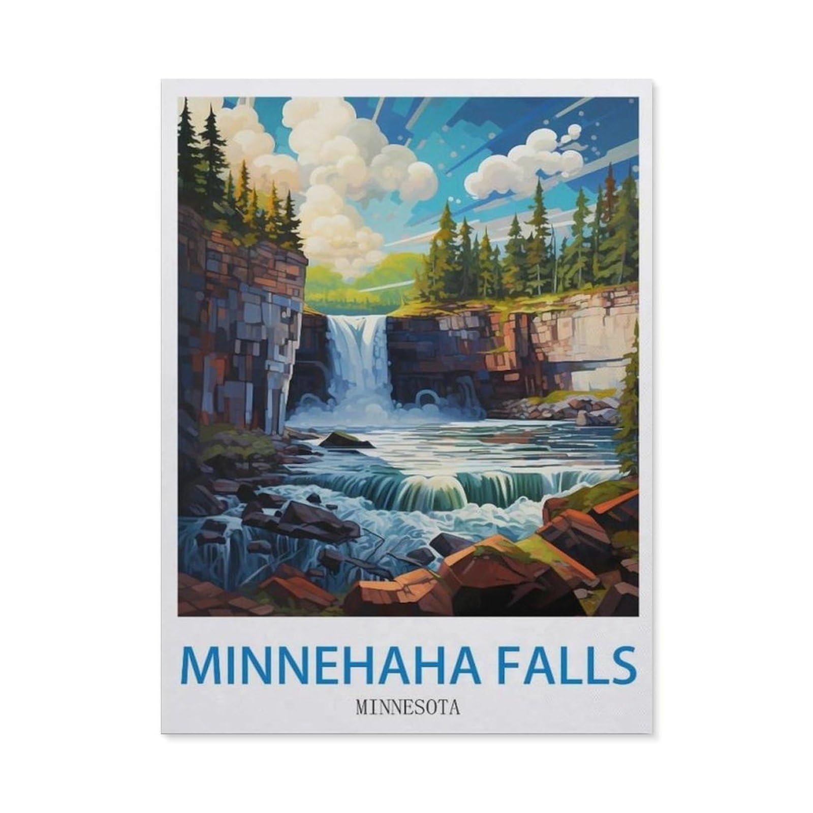 Minnehaha Falls Minnesota，Funny Tin Sign Retro Metal Sign for Home Farm Toilet Restroom Washroom Wall Decor Gift(30x40cm）12x16 inch-EE29