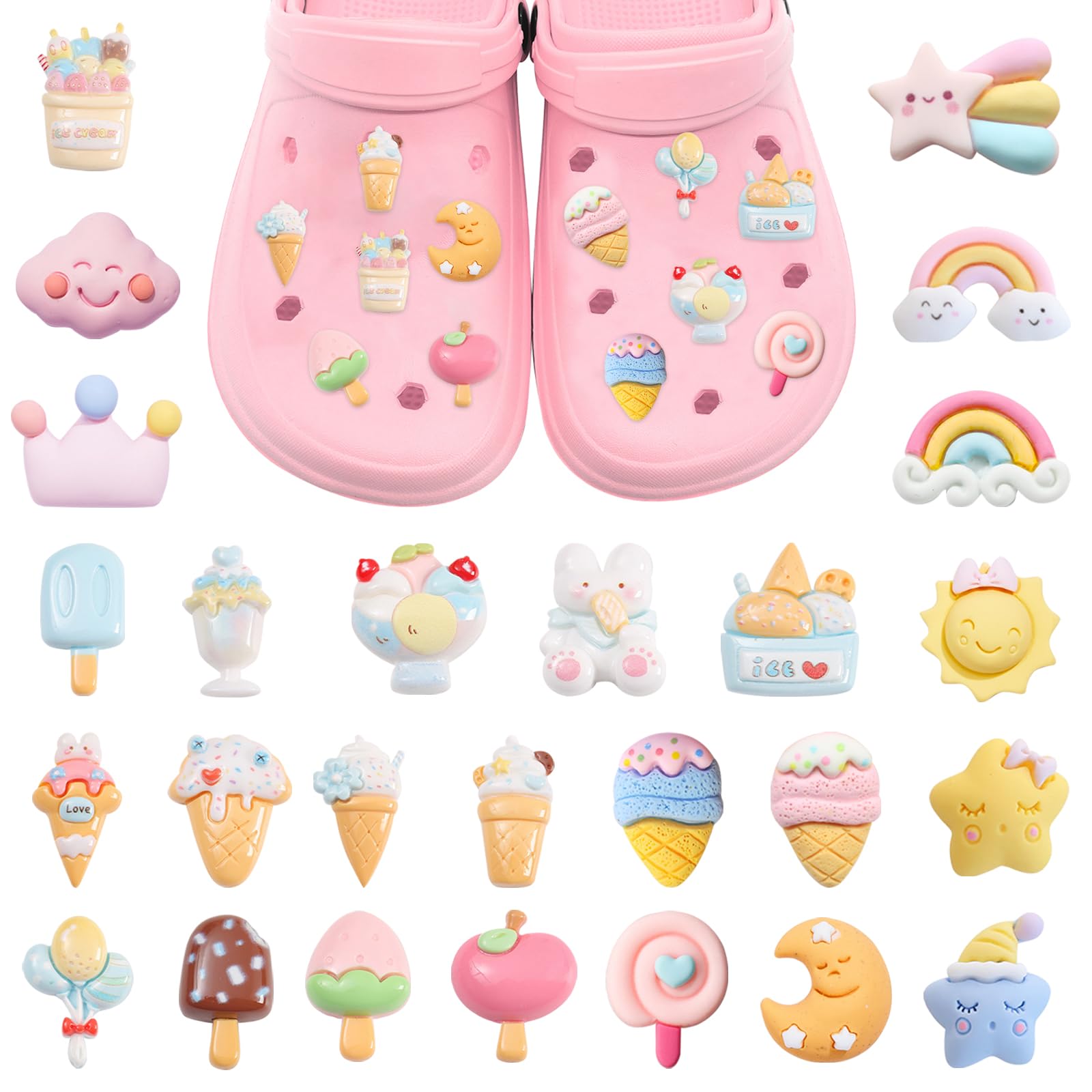 26 Piezas Adornos para Zapatos, Shoe Charms, Decoración para zapatos Zuecos, Pins Decorativos, Accesorios y Adornos, para Regalos de Niños Fiesta Cumpleaños