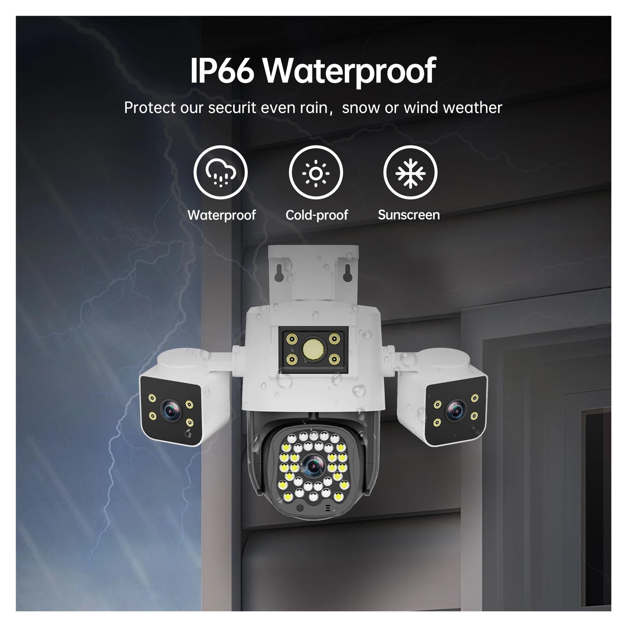 Telecamera WiFi PTZ da esterno 10K con obiettivo quadruplo