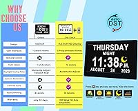 Vista 6 de Reloj Digital Extra Grande de 11.5 Pulgadas con 19 Alarmas, Hora Hablada Fuerte, 20 Recordatorios Personalizados, Horario de Verano Automático