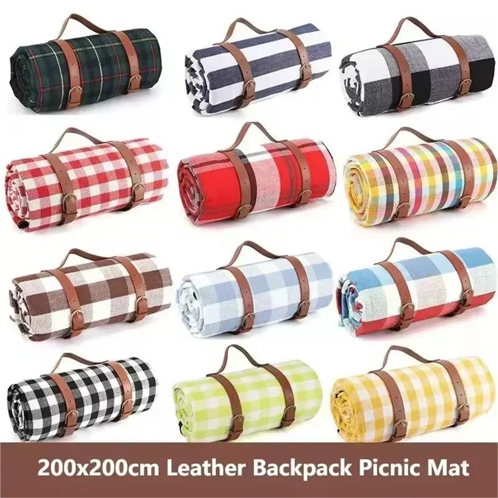 Coperta Da Picnic Impermeabile Coperta da picnic impermeabile con tracolla | For tappetino da spiaggia o festa in campeggio all'aperto in famiglia(Color 4,200x200cm)