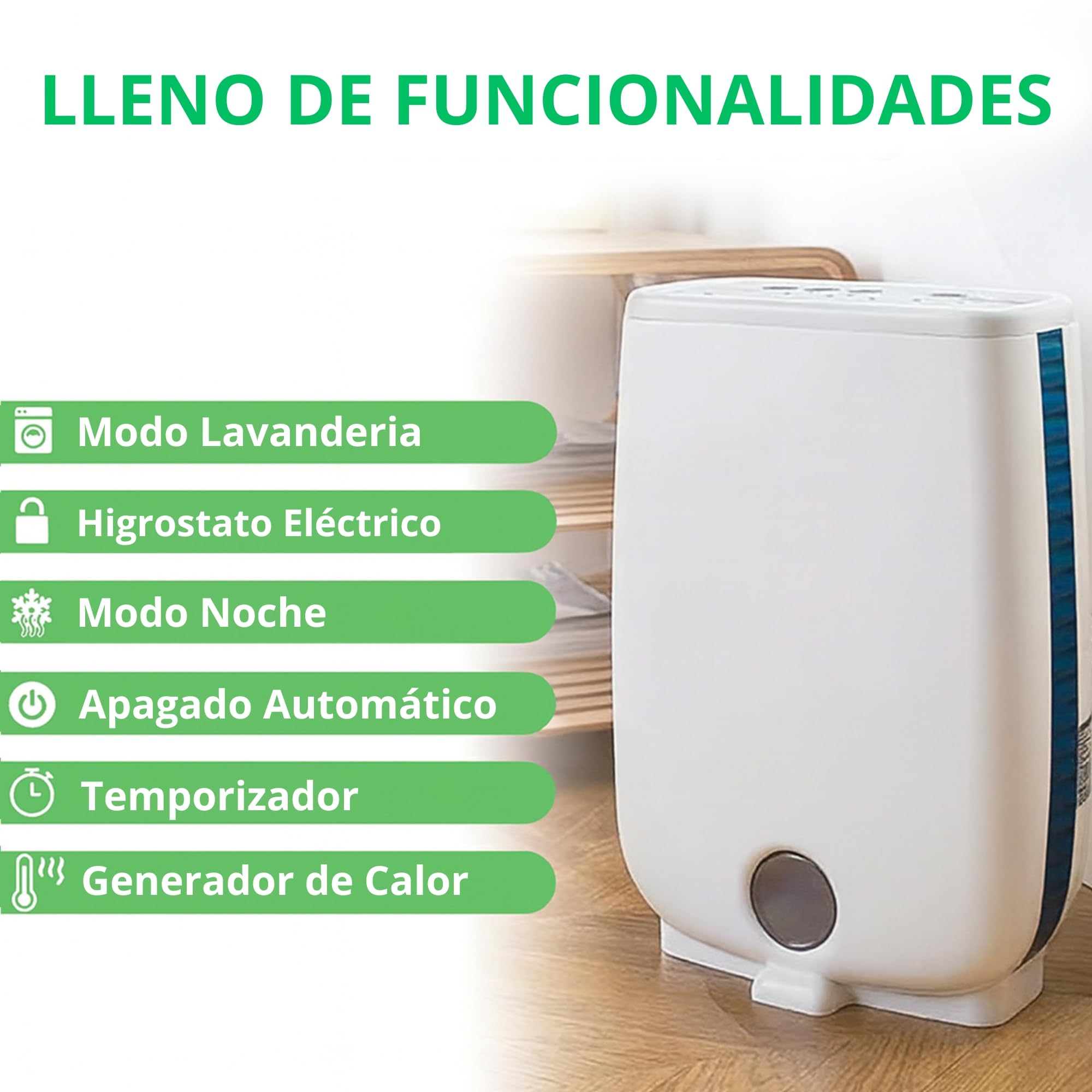 Deshumidificador Meaco DD8L 8L/día – Silencioso, compacto y de bajo consumo, ideal para interiores, con sistema inteligente y control gráfico avanzado