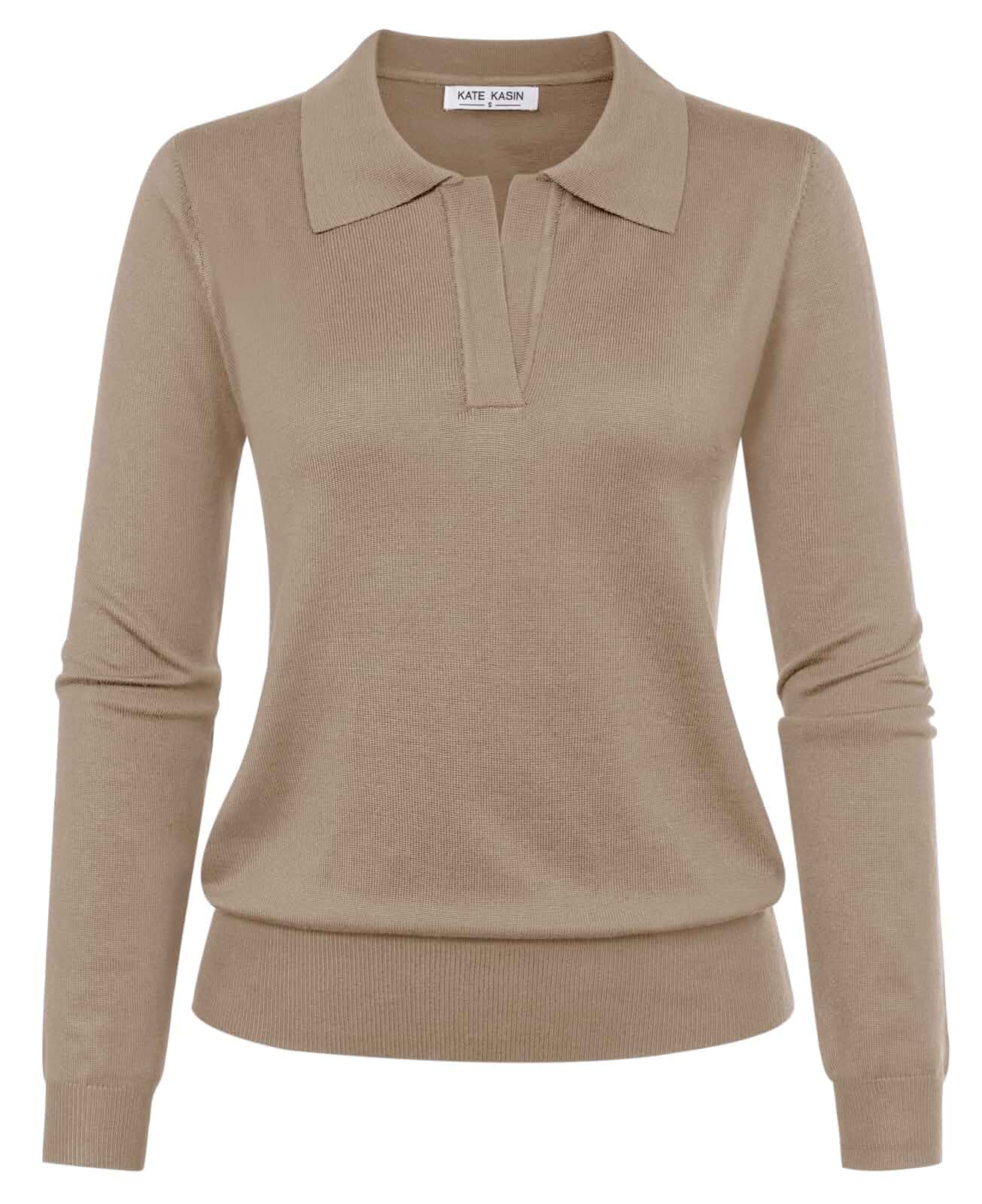 Women's Long Sleeve Classic V Neck Casual Fall Winter Polo Sweater Tops Basic Collared Knitted Fashion Work Business Formal Daily Wear Versatile Pullover Shirts