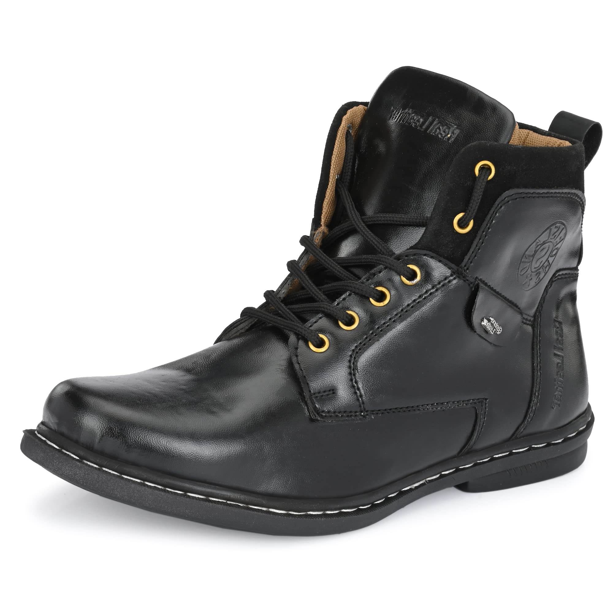 Shoe Island ® Robust-X ™ Leather BAB980 Black Trendy Tough Heavy Duty Lace Ups High Ankle Length Mens Casual Boots For Men, Size 8 UK/India (B0BY4TV3FN) Amazon Price History, Amazon Price Tracker