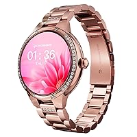 CrossBeats Diva Women Smartwatch Rose Gold with 1.28 Inch AMOLED Display