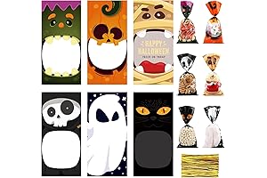 Halloween Cellophane Candy Bags: 120PCS of Spooky Treats