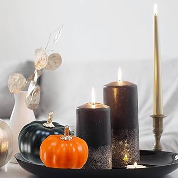 Amazon.com: Winlyn 12 Pcs Artificial Orange & Black Pumpkins