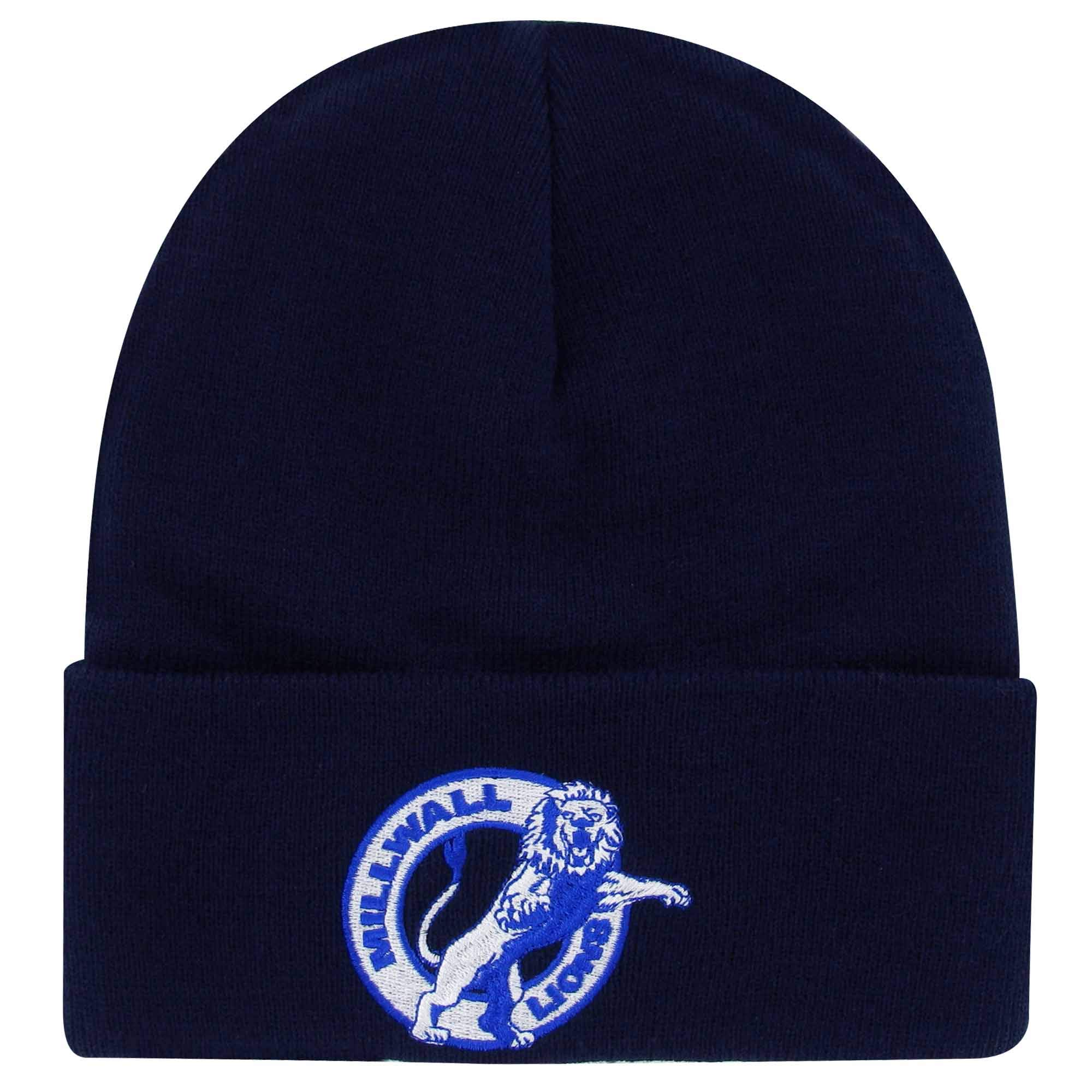 Millwall Men's Navy Blue F.c. Lions Embroidered Football Bronx Hat (100 Percent Acrylic) 7 3/8-7 1/2