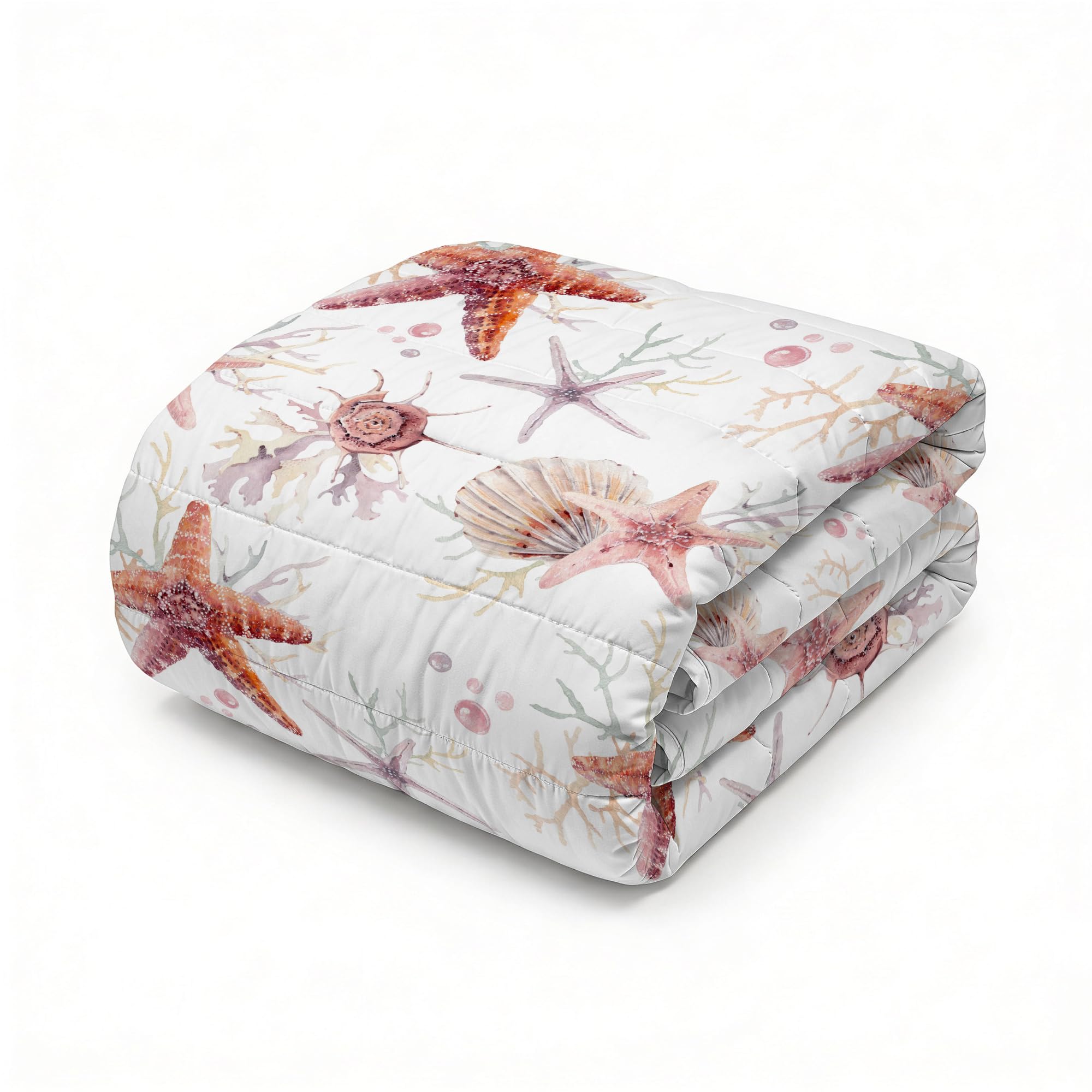 Italian Bed Linen “Fantasy” summer quilt, Starfish, 260x270 cm