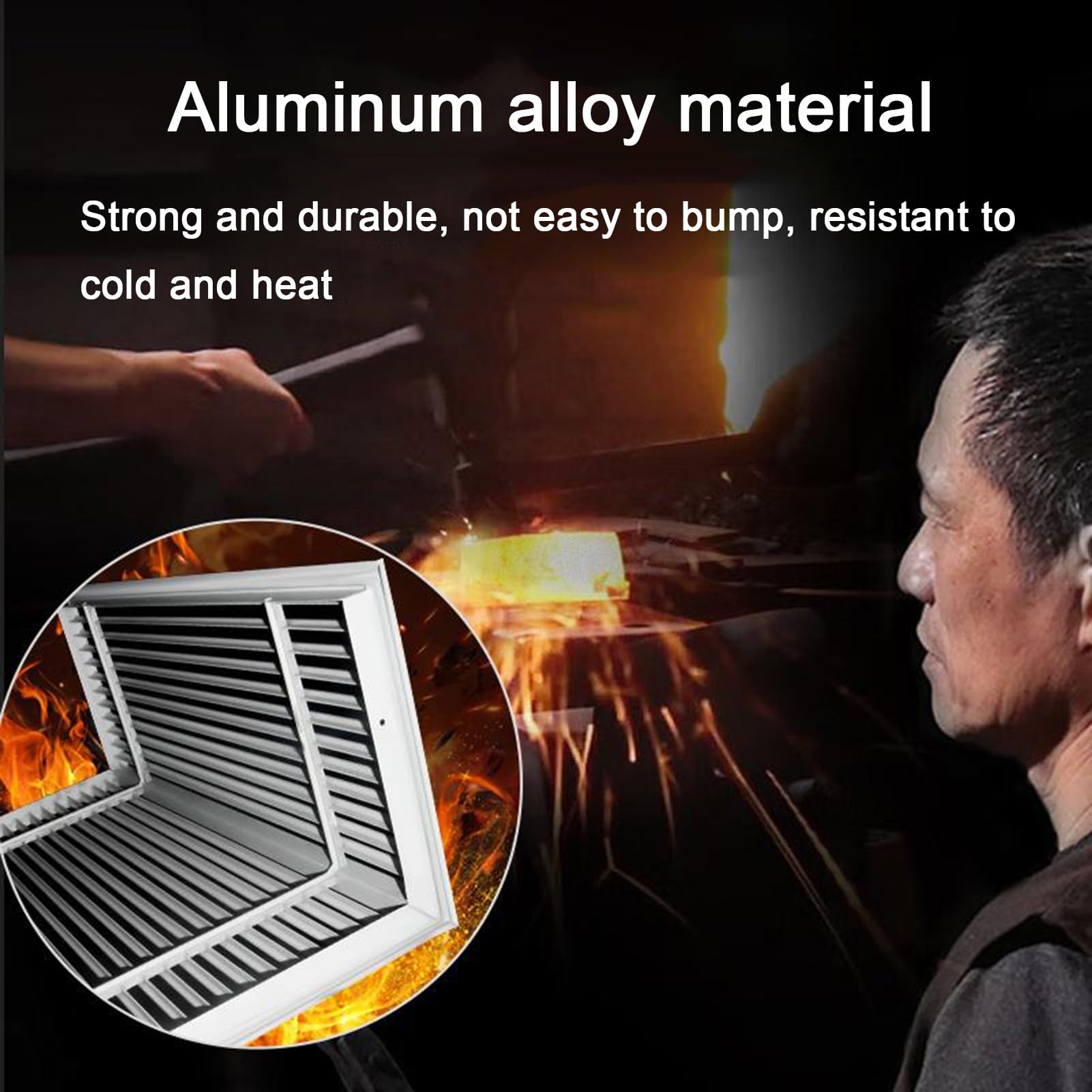 Aluminium-Lüftungsgitter Lüftungsgitter Mit Lamellen In L-Form Klima-Lüftungspanel Zur Reduzierung Innentemperatur Für Badezimmer Und Schlafzimmer(60X35X35CM)