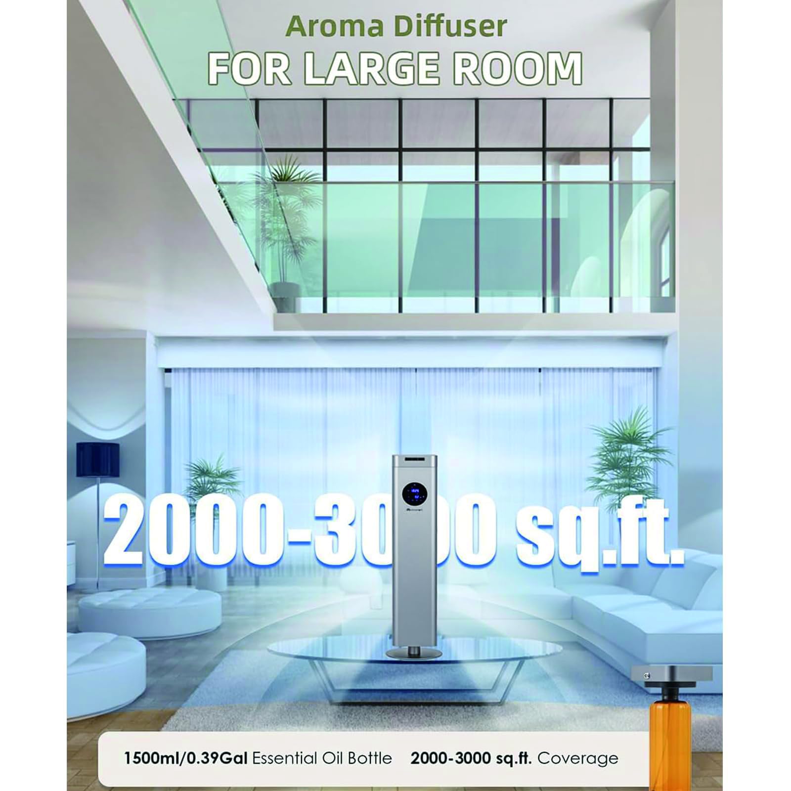 Máquina de Aroma Smart Scent Air – Difusor de Fragancia Nebulizante sin Agua de 1500 ml, Cubre 2500–4000 m³, Máquina de Aroma Comercial para Casa, Oficina y Hotel