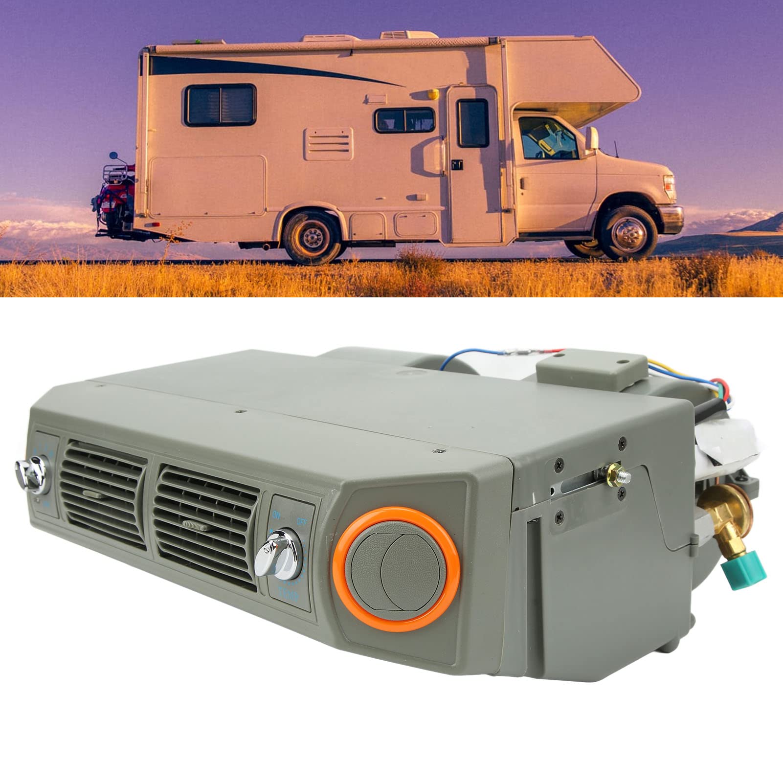 Evaporatore Compressore AC, Gruppo Evaporatore Aria Condizionata a Prestazioni Stabili Flusso d'Aria Elevato per Camper per Auto per Camper (24V)