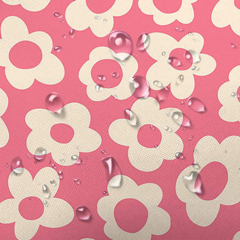 NYMB Cute Pink Shower Curtain, Trendy Boho Daisy Flower Aesthetic Bathroom Curtain, Groovy Teen Girls Waterproof Aesthetic Retro Minimal Beige Bath Decoration Accessories Home Decor, 69X84in