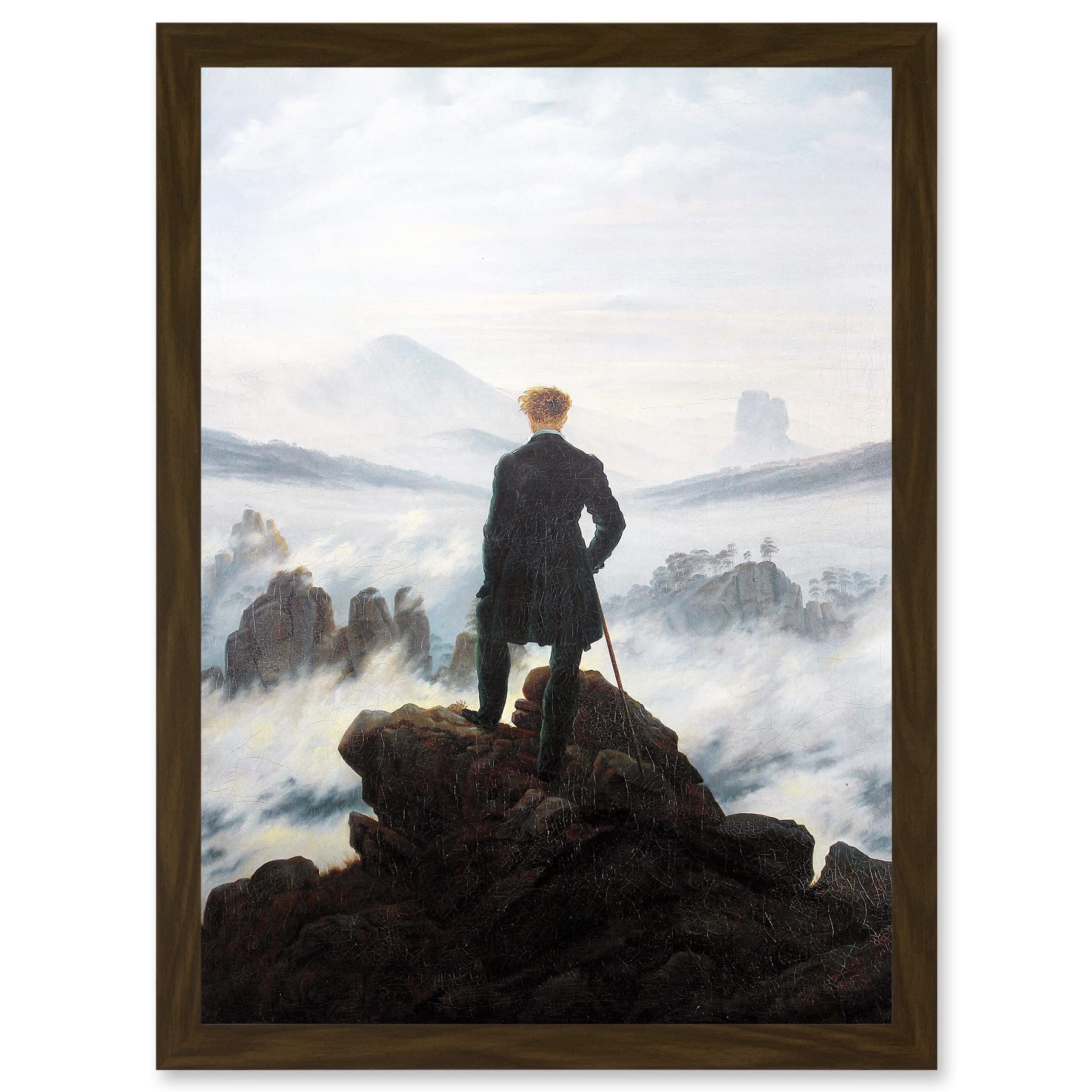 Friedrich Wanderer Above Sea Fog Framed Wall Art Print A4 - Artery8