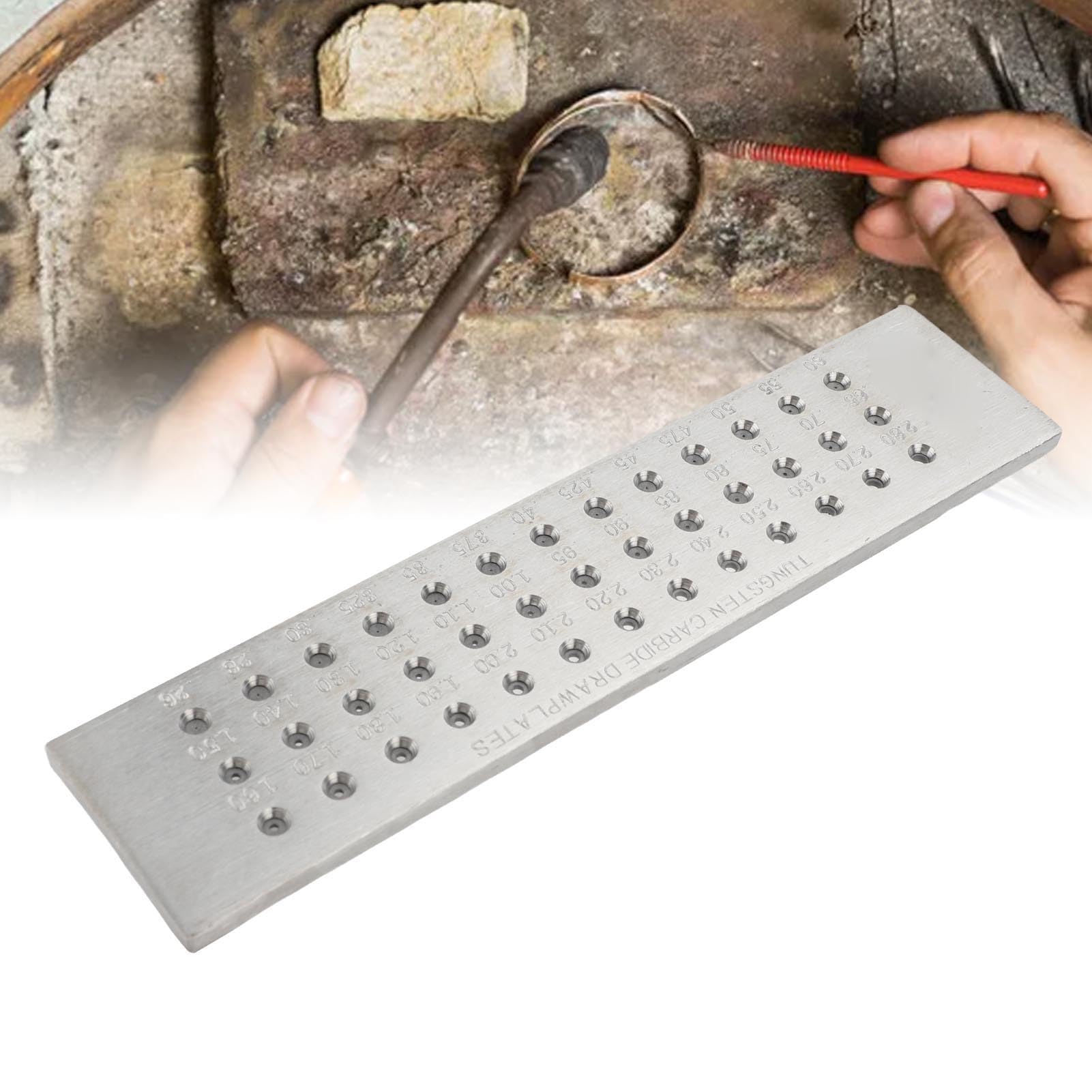 Gold Silver Wire Drawplate Tungsten Carbide Round Draw Plate Jewelry Making Tool for Various Metals