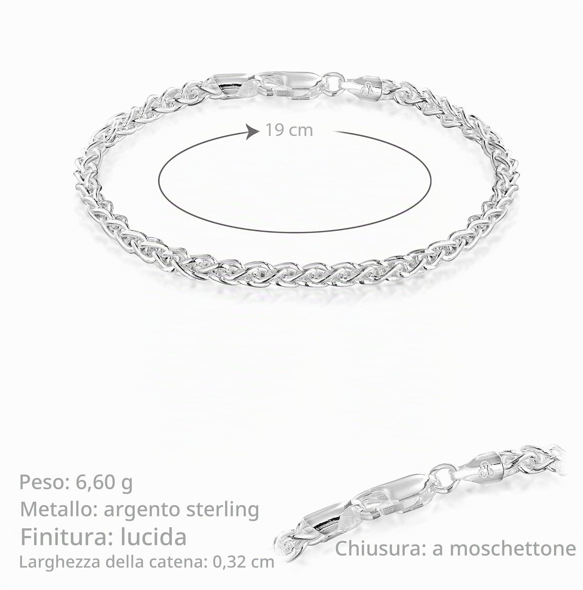 Tuscany Silver Bracciale da Donna in Argento Sterling 925
