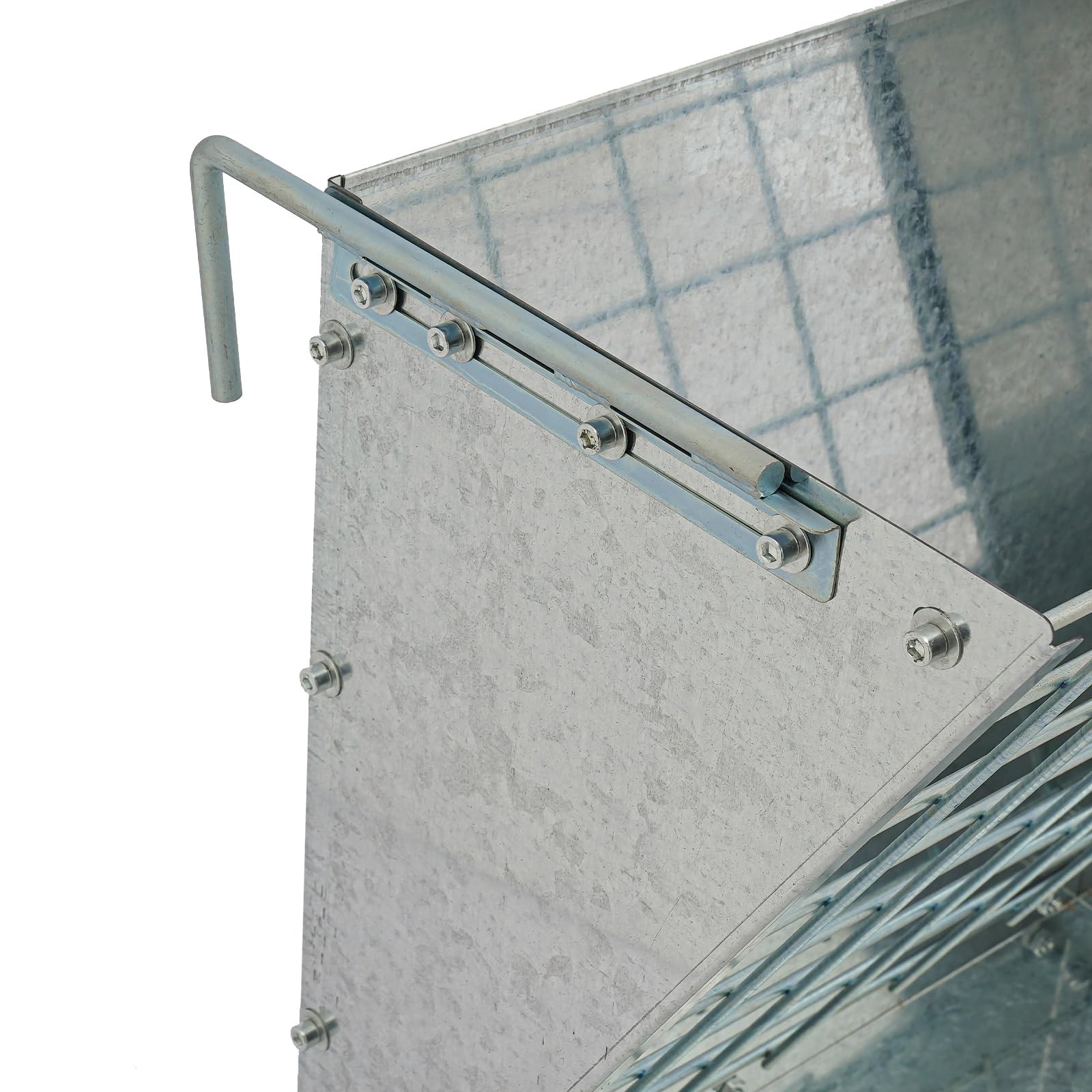 Comedero para heno 56,61 x 33,27 x 59,94 cm 2 en 1 de acero inoxidable para cabras, caballos, ovejas, conejos, vacas