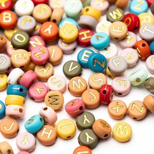 Miniatura 9 de 1400 cuentas acrílicas de letras de 0.157 x 0.27 pulgadas para hacer joyas, cuentas del alfabeto para hacer pulseras, cuentas de bricolaje para