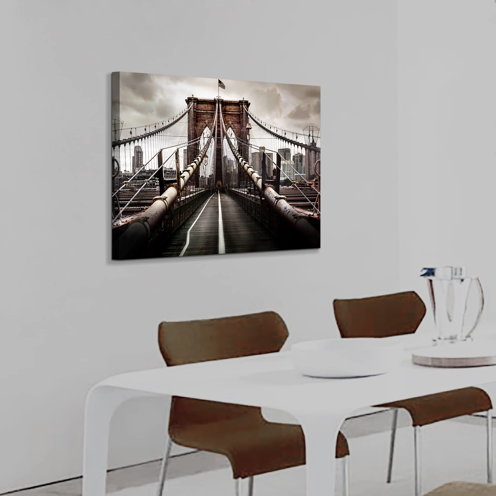 Amazon｜ブルックリン橋 キャンバス壁アート:ラージ モダン