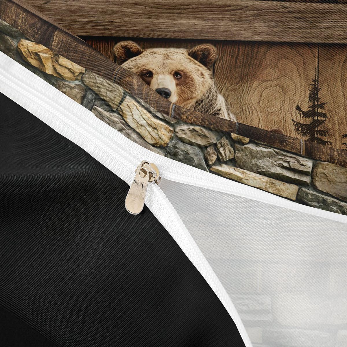 Erosebridal Grizzly Bear Toddler Duvet Cover Soft Lightweight