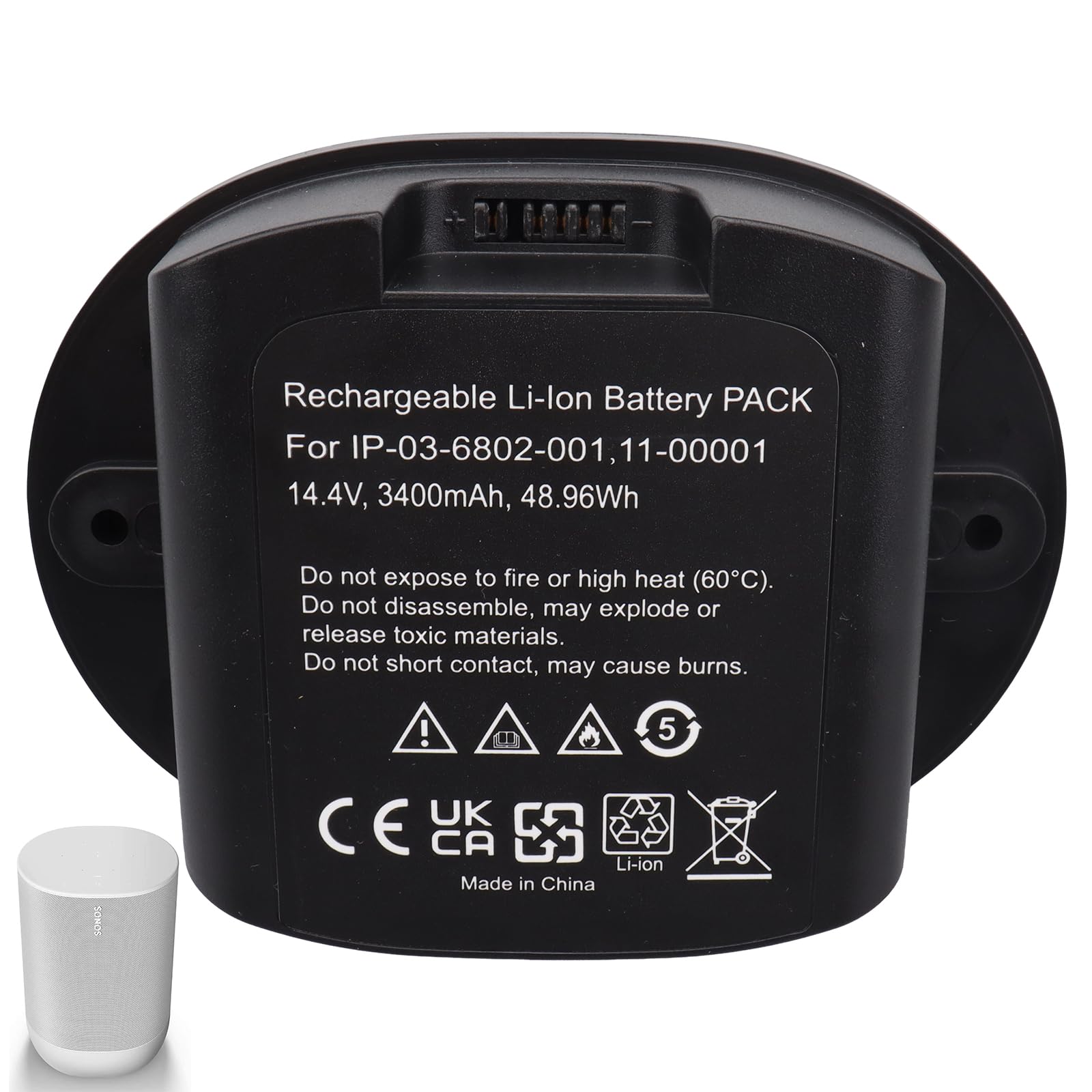 14,4 V 3400 mAh Batterie Li-ION de Remplacement Compatible avec Les Enceintes Sonos Move MOVE1US1 111-00001, IP-03-6802-001