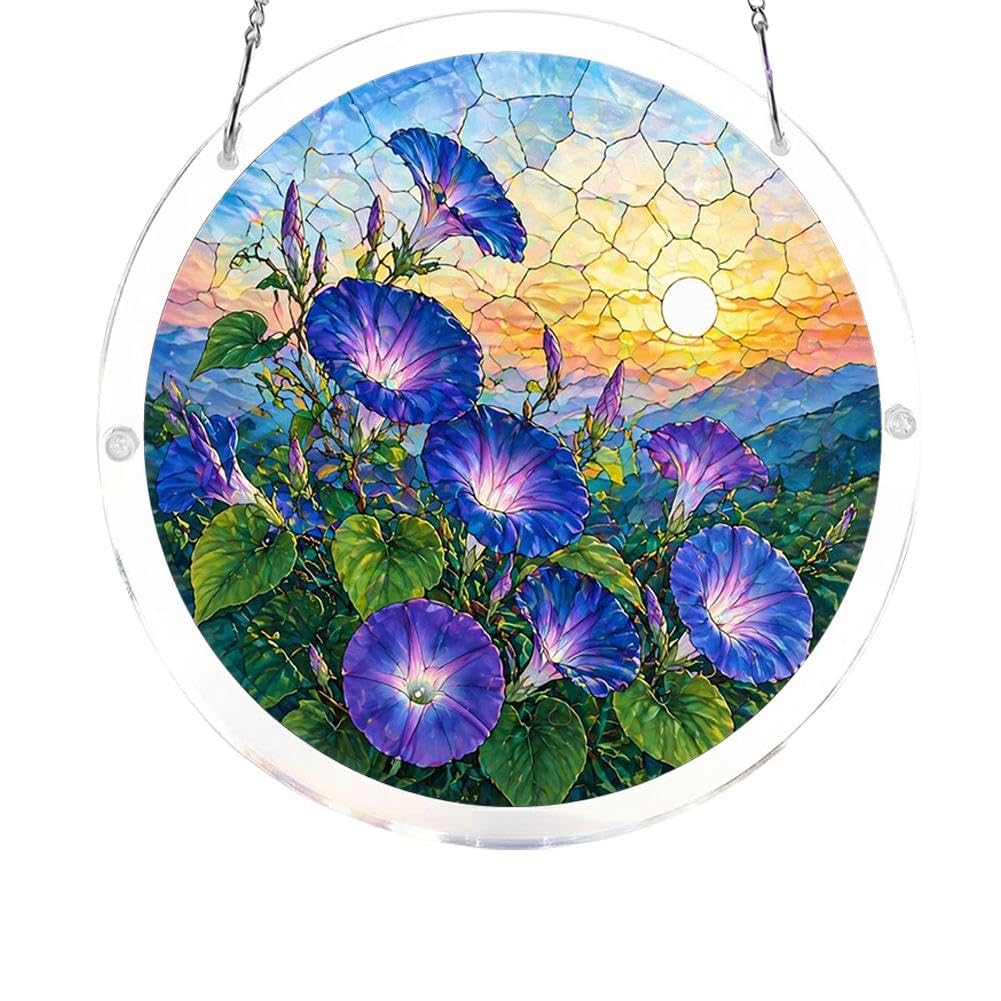 Acrylic Puzzles Sun Catcher Window Hanging, 83 Pieces 7.87 Inch Sun Catcher Acrylic Puzzles, DIY Stained Glass Acrylics Jigsaw Puzzle Sun- Catchers Kit, Garden Decoration for Women Men Birthday Gift