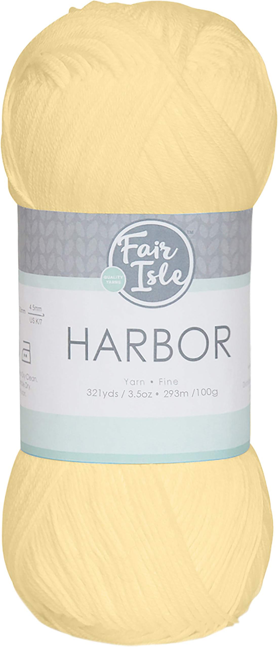 Fair Isle Yarn Harbor Cotton & Viscose Fiber Blend Yarn, Lemon Chiffon